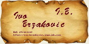 Ivo Brzaković vizit kartica